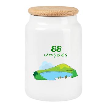 Vosges - Cookie Jar with Wooden Lid - white - Front