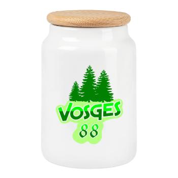 Vosges - Cookie Jar with Wooden Lid - white - Front