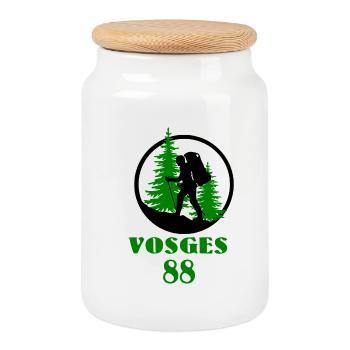 Vosges - Cookie Jar with Wooden Lid - white - Front
