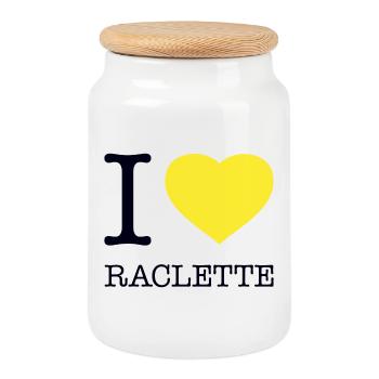 I LOVE RACLETTE - Keksdose mit Holzdeckel - Weiß - Vorne