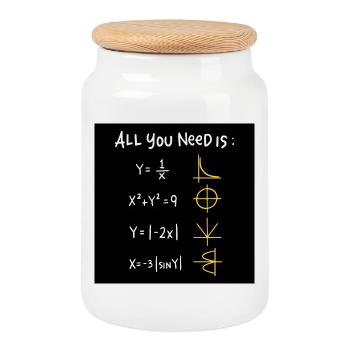 All You Need Is: Mathe Symbole - Keksdose mit Holzdeckel - Weiß - Vorne