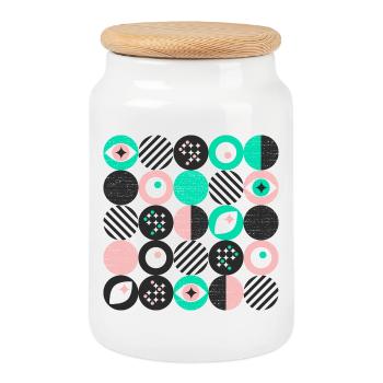 minimalisme audacieux l points l menthe & rose - Boîte à biscuits avec couvercle en bois - blanc - Devant