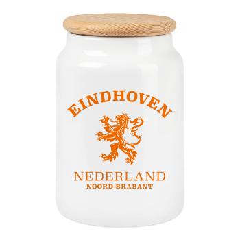 EINDHOVEN, Nederland, Netherlands, Netherlands - Cookie Jar with Wooden Lid - white - Front