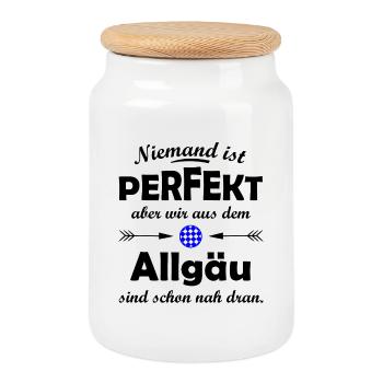 Der Allgäuer - Keksdose mit Holzdeckel - Weiß - Vorne