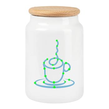 Kaffeetasse Kaffeeliebhaber Kaffee Trinken - Keksdose mit Holzdeckel - Weiß - Vorne