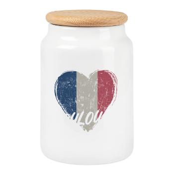 Badge retro, Toulouse France est ma ville natale - Boîte à biscuits avec couvercle en bois - blanc - Devant