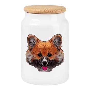 süße Tierfotos, Corgigesicht - Keksdose mit Holzdeckel - Weiß - Vorne