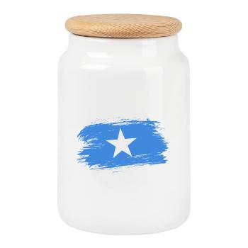 Team Somalia - Cookie Jar with Wooden Lid - white - Front