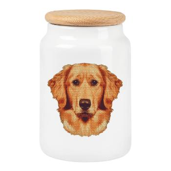 Gesicht Goldenretriever, hunderassen, süßes Hunde - Keksdose mit Holzdeckel - Weiß - Vorne