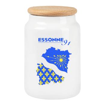 Essonne - Cookie Jar with Wooden Lid - white - Front