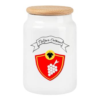 pfälzer shirt, Pälzer original, pfalz sprüche - Keksdose mit Holzdeckel - Weiß - Vorne