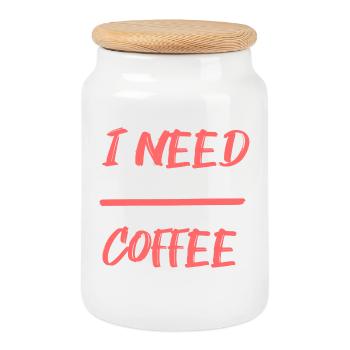 Müdigkeit Kaffeeliebhaber Statement Kaffee Trinken - Keksdose mit Holzdeckel - Weiß - Vorne