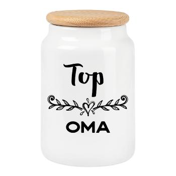 Oma Statement Großmutter Gratulation Superoma - Keksdose mit Holzdeckel - Weiß - Vorne