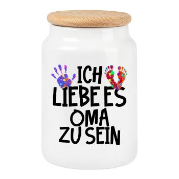 Rentnerin Oma Statement Alte Frau Großmutter - Keksdose mit Holzdeckel - Weiß - Vorne