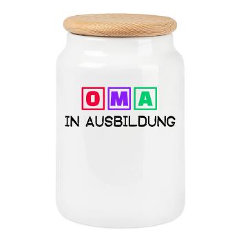 Humorvoll Statement Seniorin Oma Großmutter - Keksdose mit Holzdeckel - Weiß - Vorne