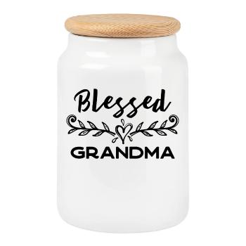 Großmutter Lieblingsoma Superoma Oma Statement - Keksdose mit Holzdeckel - Weiß - Vorne