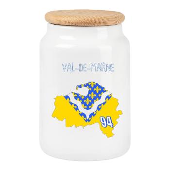 Val de marne - Cookie Jar with Wooden Lid - white - Front