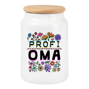 Oma Großmutter Seniorin Alles Gute Statement - Keksdose mit Holzdeckel - Weiß - Vorne