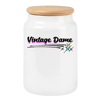 Großmutter Alte Frau Vintage Oma Statement - Keksdose mit Holzdeckel - Weiß - Vorne