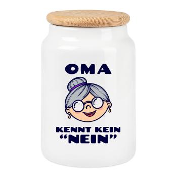 Brille Großmutter Oma Alte Frau Statement Omi - Keksdose mit Holzdeckel - Weiß - Vorne