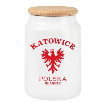KATOWICE Kattowitz Polen Polska Poland - Keksdose mit Holzdeckel - Weiß - Vorne