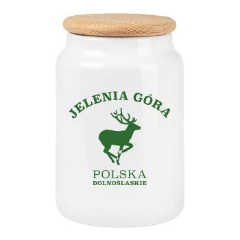JELENIA GORA Polen Polska Poland - Keksdose mit Holzdeckel - Weiß - Vorne