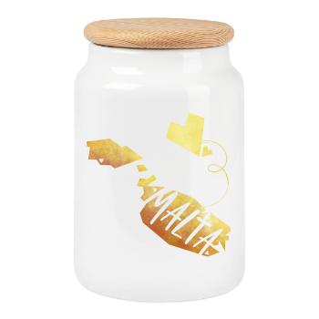 Malta - Keksdose mit Holzdeckel - Weiß - Vorne