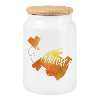 Mallorca - Keksdose mit Holzdeckel - Weiß - Vorne