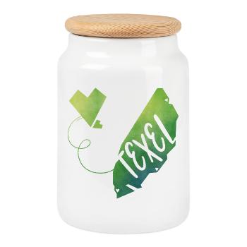 Texel - Keksdose mit Holzdeckel - Weiß - Vorne
