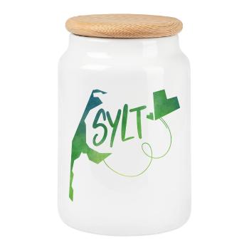 Sylt - Cookie Jar with Wooden Lid - white - Front