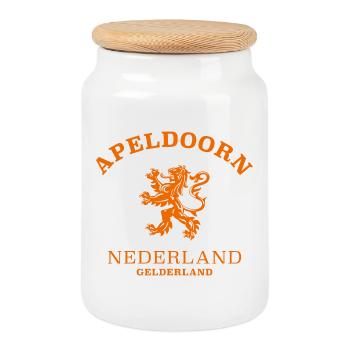 APELDOORN Nederland Niederlande Netherlands - Keksdose mit Holzdeckel - Weiß - Vorne