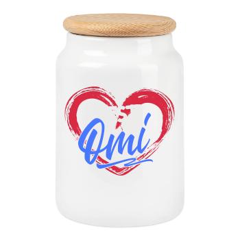 Grand-mère Glückwunsc Déclaration Meilleure grand-mère grand-mère - Boîte à biscuits avec couvercle en bois - blanc - Devant