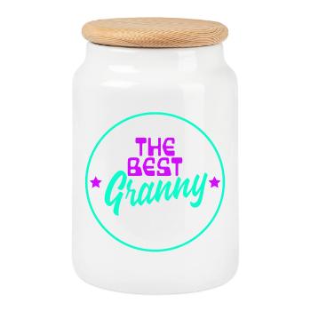 Cool Statement Meilleure grand-mère grand-enfant grand-mère - Boîte à biscuits avec couvercle en bois - blanc - Devant