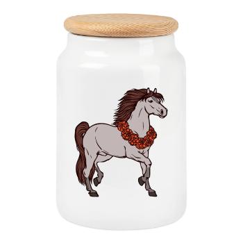 Cool Pferde Galopp Islandpferde Pferdefan - Keksdose mit Holzdeckel - Weiß - Vorne
