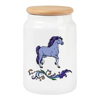 Fan de chevaux Islandais Amour des chevaux Chevaux islandais - Boîte à biscuits avec couvercle en bois - blanc - Devant