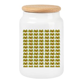 coole pfälzische motive, Weintrauben Weinblätter - Keksdose mit Holzdeckel - Weiß - Vorne