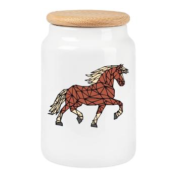 Cool Horses Horse Lover Riding Icelandic Horses - Cookie Jar with Wooden Lid - white - Front