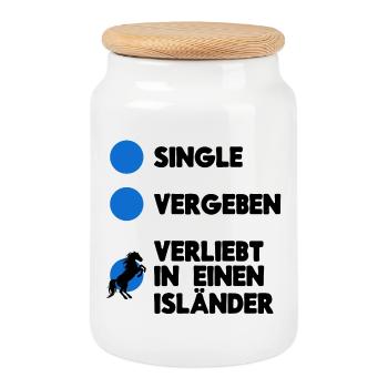 Pferde Lustig Statement Islandpferde Pferdefan - Keksdose mit Holzdeckel - Weiß - Vorne