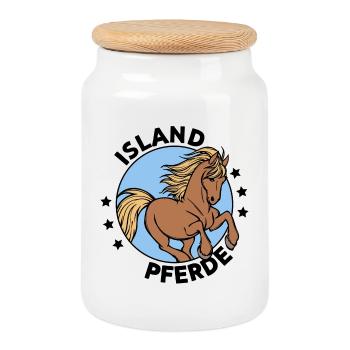 Stute Pferde Statement Islandpferde Pferdefan - Keksdose mit Holzdeckel - Weiß - Vorne