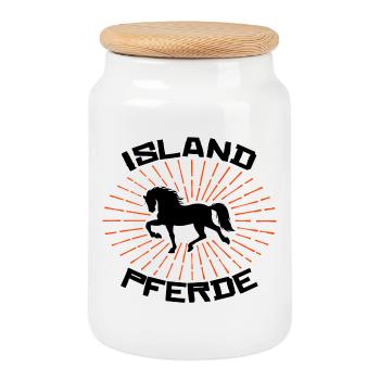 Galopp Pferde Isländer Islandpferde Statement - Keksdose mit Holzdeckel - Weiß - Vorne