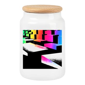 Cubiarcobalenus - Cookie Jar with Wooden Lid - white - Front