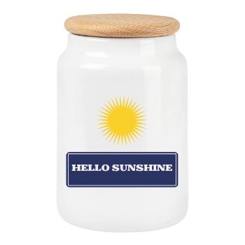 Hallo Sonnenschein - Keksdose mit Holzdeckel - Weiß - Vorne