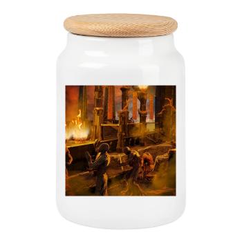 In the spooky darkness of the night - Cookie Jar with Wooden Lid - white - Front