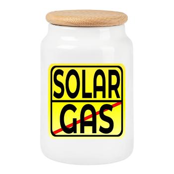 Sustainability MANAGER - SOLAR ENERGY - GAS PRICE - Cookie Jar with Wooden Lid - white - Front