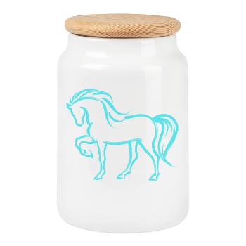 Icelandic Horses Foals Horses Horse love Horse fan - Cookie Jar with Wooden Lid - white - Front