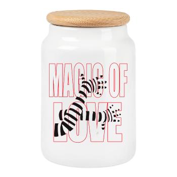 Magic of Love – Bold Romantic Statement Design - Keksdose mit Holzdeckel - Weiß - Vorne