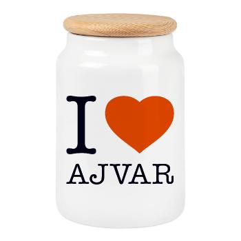 J’ADORE AJVAR - Boîte à biscuits avec couvercle en bois - blanc - Devant