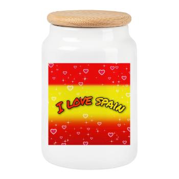 Ich liebe Spanien - Keksdose mit Holzdeckel - Weiß - Vorne