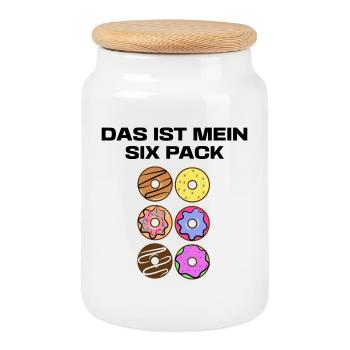 Lustig Donut Statement Nachspeise Süßigkeiten - Keksdose mit Holzdeckel - Weiß - Vorne