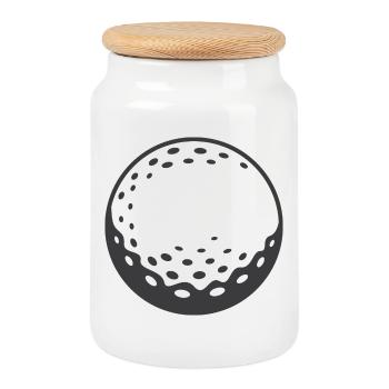 Golf Golfer Golfen Symbol Geschenk Idee - Keksdose mit Holzdeckel - Weiß - Vorne